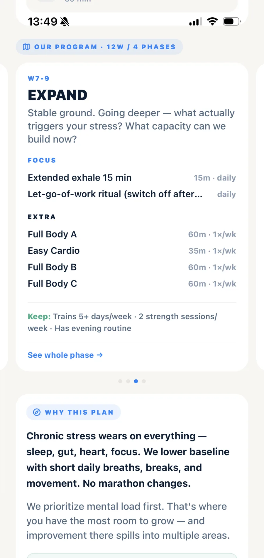 GoMotion app — health plan with habits over time